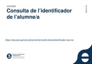 idalu como saberlo|Consulta lidentificador de lalumne